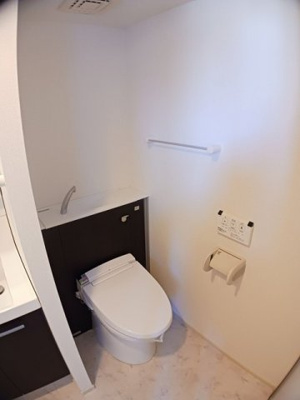 落ち着いた色調のトイレです