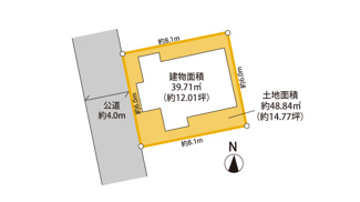 面積：48.84㎡（約14.77坪）