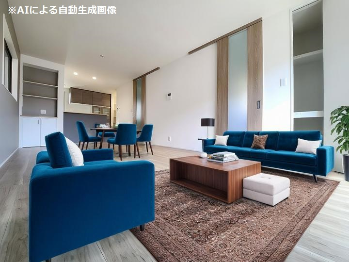 全室収納完備。１階には広々とした洋室を配置することで生活動線に配慮した設計が魅力。※家具はCGです