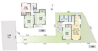 ゆとりのある2階建ての間取りとなっております。各部屋が独立して配置されており使い分けしやすい構成です。敷地の広さを活かした設計が特徴です。公道へのアクセスもスムーズな配置です。