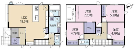SIC・パントリー・WIC完備！家中すっきり片付く収納豊富な設計です。