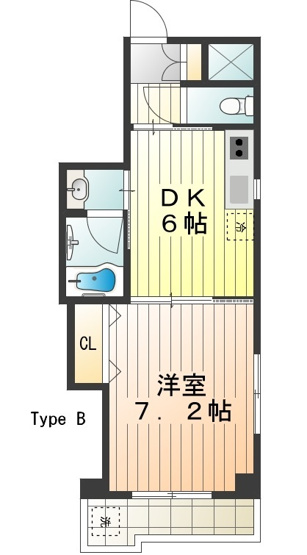 お好みのレイアウトが可能な１ＤＫです♪
※入居中のため、同タイプのお部屋の写真になります。