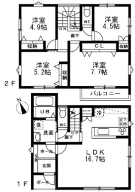 キッチン横には便利な「パントリー」や、床下収納を完備し、生活感を隠してすっきり保てる設計です。