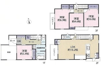 LDKは約18.2帖の広々空間。バルコニーに面した明るいリビングは家族団らんの場に最適！