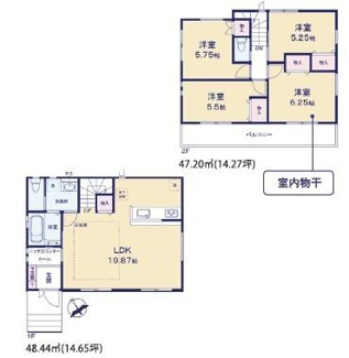 全居室がしっかりとした広さを確保しています。リビングダイニングキッチンは開放感のあるレイアウトです。各部屋に収納スペースがあり機能的な配置となっています。