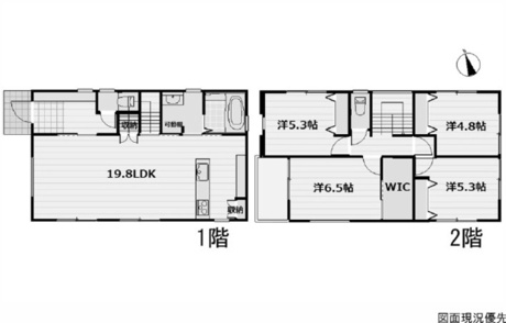 2階には4つの洋室を備え、主寝室に最適な6.5帖の部屋には大容量のウォークインクローゼットを完備。