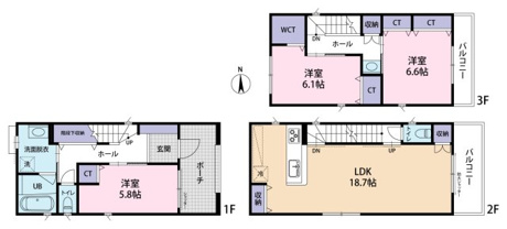 対面キッチン横の収納にＷＩＣや納戸もあり綺麗に片付けてお部屋が広く使えますね！